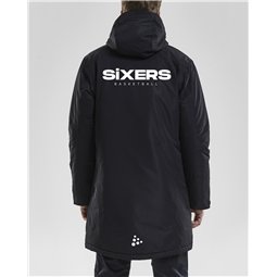 BSW SIXERS Wintermantel Herren schwarz