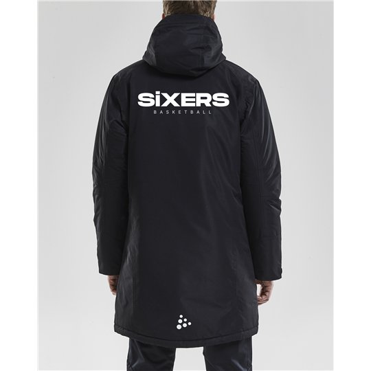BSW SIXERS Wintermantel Herren schwarz